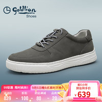 金利来（goldlion）男鞋男士板鞋时尚复古舒适耐穿松紧休闲鞋G527320049RRA灰色44