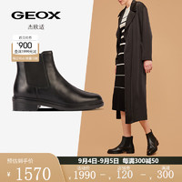 GEOX杰欧适女鞋2023秋季潮流切尔西靴WALKPLEASURE D36TGE 黑色C9999 36