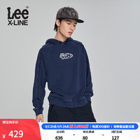 Lee XLINE23早秋舒适版深蓝色运动感连帽卫衣男LMT0071015FH 深蓝色 S