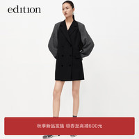 edition可溯源羊毛系列2023秋披肩女绅士西装马甲裙两件 黑色 XS/155