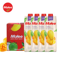 Malee 玛丽 100%天然果汁菠萝芒果复合果汁饮料0脂肪1000ml*4瓶