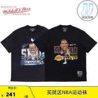 Mitchell&Ness Mitchell Ness印花纯棉T恤 NBA奥尼尔皮蓬短袖 MN男士T恤运动半袖