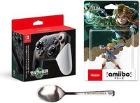 Nintendo 任天堂 塞爾達傳說:王國之淚pro手柄+amiibo +不銹鋼餐具勺 同捆