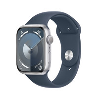 Apple 蘋果 Watch Series 9 智能手表 GPS款 45mm 風暴藍色 橡膠表帶 S/M