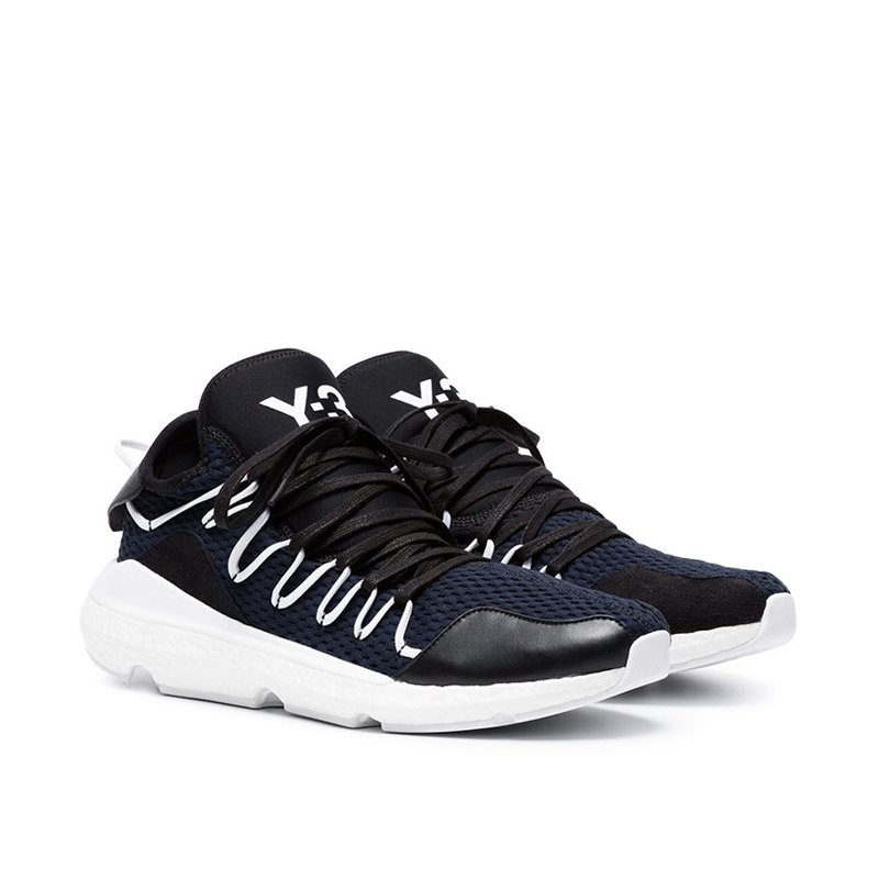 Y3山本耀司 男士网布系带蓝色厚底运动跑鞋椰子鞋 DB2079