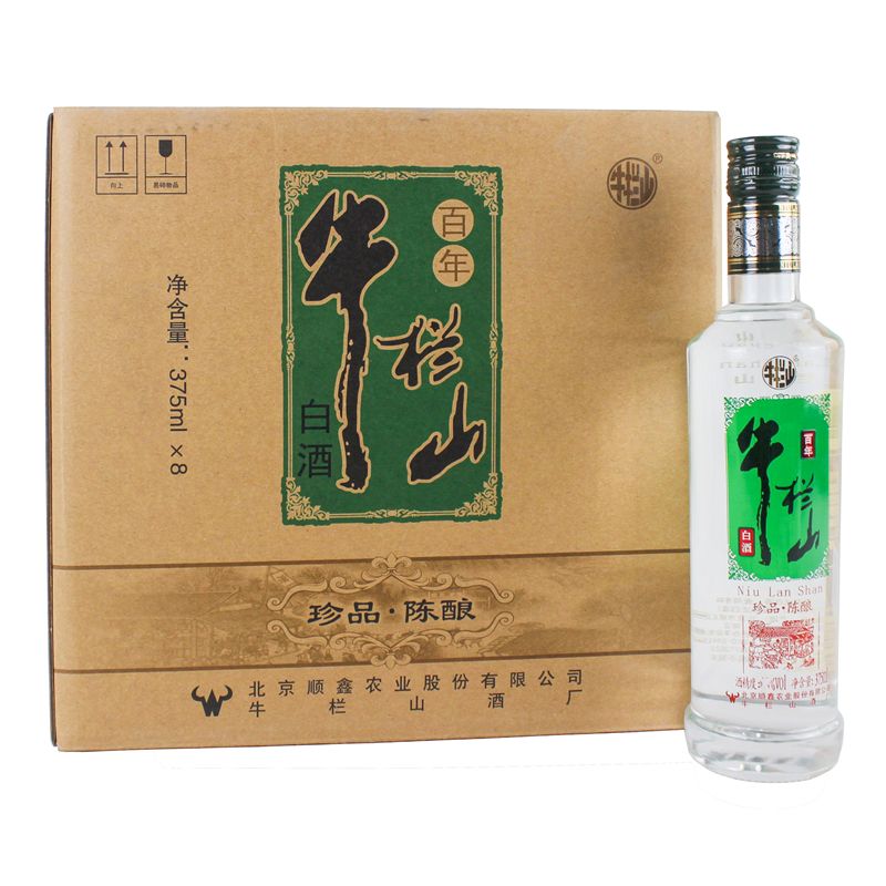 牛栏山 北京牛栏山珍品陈酿银牛39度375ml整箱8瓶