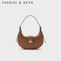 CHARLES & KEITH CHARLES&KEITH简约三角扣新月包腋下包单肩包包女包女CK2-50271205 Cognac浅褐色 S