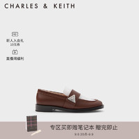 CHARLES&KEITH复古英伦通勤乐福鞋单鞋女CK1-70900478 Brown棕色 35