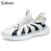 卡宾（CABBEEN）男鞋潮流时尚百搭透气网面运动鞋跑步鞋休闲鞋鞋子男 白色 38 
