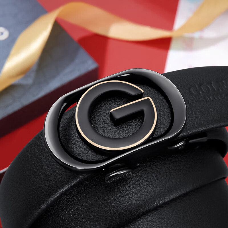 高尔夫（GOLF）男士皮带双面头层牛皮腰带男自动扣休闲牛仔裤腰带礼盒装