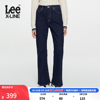 Lee XLINE23早秋427高腰标准喇叭深蓝色女牛仔裤LWB100427204 深蓝色（裤长30） 28