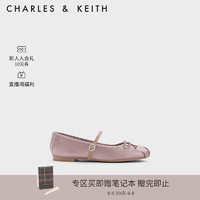 CHARLES&KEITH蝴蝶结平底玛丽珍鞋芭蕾舞鞋CK1-71720057 粉红色Pink 37