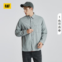 CAT卡特男士户外两贴袋款式轻薄牛仔长袖衬衫 灰色 S