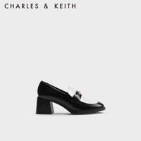CHARLES&KEITH复古拼色粗跟乐福鞋女鞋单鞋女CK1-60280401 Multi综合色 34