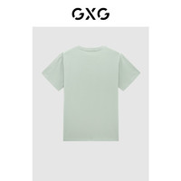 GXG男装23年夏透气凉感多色绣花宽松短袖T恤男 灰绿 165/S