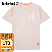 Timberland添柏岚T恤男夏季户外运动半袖体恤时尚印花宽松透气短袖男 A294W662浅粉色 S/170