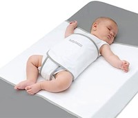 RESTE Baby Brezza 睡眠襁褓毯，適用于新生兒和嬰兒的嬰兒床，安全防翻滾毯，白色
