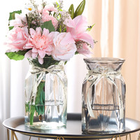 若花 欧式创意彩色透明玻璃花瓶家用水培百合花瓶客厅桌面装饰插花摆件