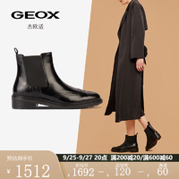 GEOX 杰欧适 女鞋百搭切尔西靴WALK PLEASURE D36TGD 黑色C9999 36