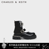CHARLES&KEITH X Henn Kim系列高帮镂空马丁靴女CK1-90920117-1 Black Box黑色 39