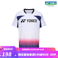 YONEX/尤尼克斯 110443BCR/210443BCR 23FW比赛系列 吸湿速干运动恤yy 白色（男款） L