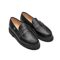 ParabootParaboot Reims法式一脚蹬乐福鞋商务休闲男士低帮皮鞋男款 黑色 16点前的订单当天发 UK5(EU39)