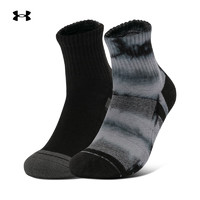 安德玛（UNDERARMOUR）秋冬Performance男女棉质训练运动短筒袜-2双装1379533 黑色001 L