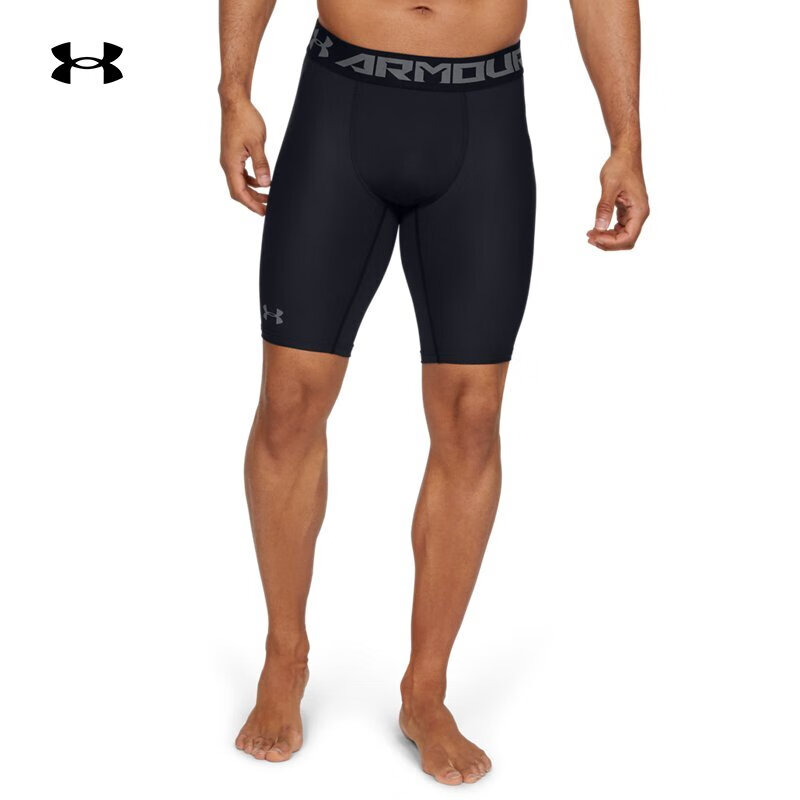 安德玛（UNDERARMOUR）秋冬HeatGear Armour男子训练运动紧身短裤-加长版1289568 黑色001 S