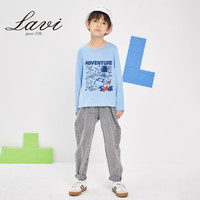 Lavi马骑顿童装旗下LAVI男童长袖t恤纯棉上衣2023儿童中大童白色1 水蓝色滑板 90