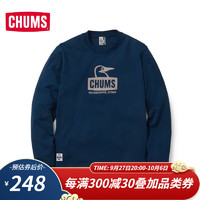 CHUMS洽洽鸟 日系潮牌户外休闲运动卫衣男女款棉质简约上衣CH01-2302 2303蓝色N092 M