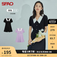 SPAO 女士连衣裙夏季新款法式茶歇娃娃领收腰连衣裙SPOWB49I01