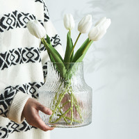 若花 北欧风格简约透明花瓶ins风水养鲜花玻璃插花瓶客厅摆件网红装饰