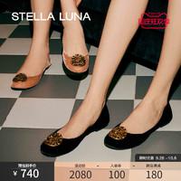 STELLA LUNA 女鞋春夏新款欧美平底鞋圆头法式优雅一脚蹬芭蕾单鞋