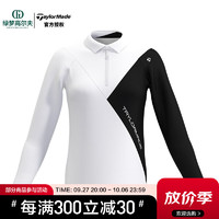 Taylormade泰勒梅高尔夫服装春秋女士休闲拼接款修身百搭长袖修身POLO衫 U21628-白色 S