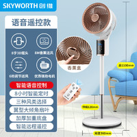 创维（Skyworth）智能语音空气循环扇家用静音立式电风扇卧室大风力涡轮落地扇 1.1米+语音控制+送遥控+香薰功能+负