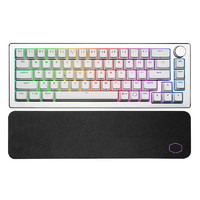 酷冷至尊 CK721袖刃三模无线机械键盘 樱花版 音量旋钮 RGB背光 银白