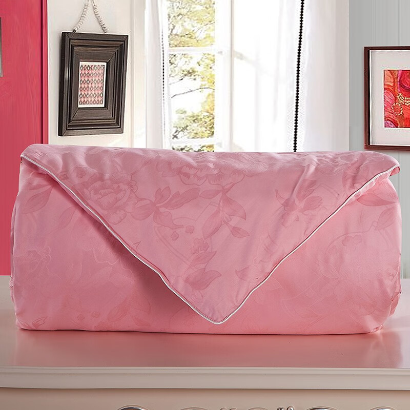 恒源祥蚕丝被子秋冬加厚保暖100%桑蚕丝被芯单双人春秋四季被褥 豪华蚕丝被（粉色） 150*200cm 总重2.5斤