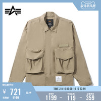 ALPHA INDUSTRIES 男装春夏战术口袋军风标签翻领夹克外套7058LX