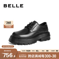 BeLLE 百丽 张若昀同款百丽男鞋2023增高圆头皮鞋男款厚底德比鞋8DY01DM3