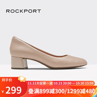 ROCKPORT 乐步 女鞋商务办公职场女性单鞋浅口方跟米色女装皮鞋CH9503 CH9503 37.5