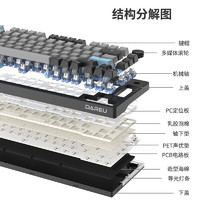 Dareu 达尔优 EK75 76键 2.4G蓝牙 多模无线机械键盘 渣渣灰 梦遇HIFI轴 RGB