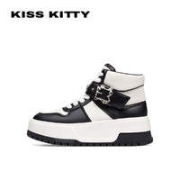 KISSKITTY霓虹系列高帮鞋女百搭黑白拼色休闲板鞋