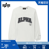 ALPHA INDUSTRIES 男女同款新品贴布刺绣全棉廓形长袖T恤1029LXL