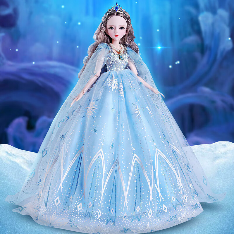 优起60厘米洋娃娃爱莎公主巴比娃娃小女孩玩具超大号智能音乐礼盒装 爱莎公主 灯光音乐版【送32CM娃娃】