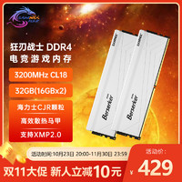 新乐士（SAMNIX）台式机内存条 32GB(16GBx2)DDR4 3200MHz C18 白色 海力士CJR 狂刃战士电竞游戏