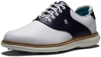 FOOTJOY 男式 Fj 传统高尔夫球鞋, 白色*蓝, 7 UK Wide