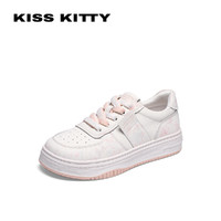 Kiss Kitty KISSKITTY爆款小白鞋女2023秋季新款厚底板鞋拼色休闲鞋子女百搭