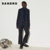Sandro Outlet女装法式撞色线条时髦通勤西装外套上衣SFPVE00362