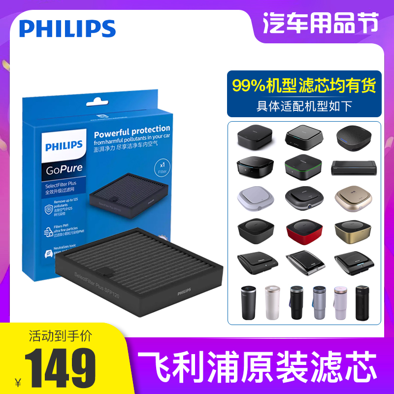 PHILIPS飞利浦车载空气净化器滤网GP3201/5201/5202/5301/6201/7101滤芯