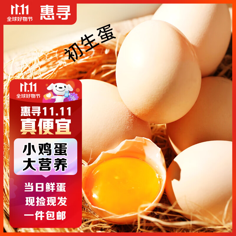 惠寻 京东自有品牌 初生草鸡蛋10枚散养420g 河北产地直供现捡现发